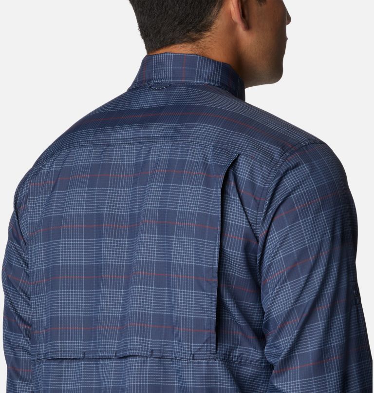 Men's Silver Ridge Utility Lite Plaid Long Sleeve Shirt, Color: Collegiate Navy Trail Crossing Plaid, image 5