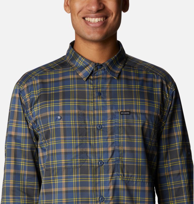 Men's Silver Ridge Utility Lite Plaid Long Sleeve Shirt, Color: Laser Lemon Multi Plaid, image 4