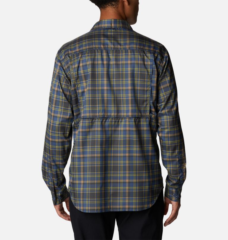 Men's Silver Ridge Utility Lite Plaid Long Sleeve Shirt, Color: Laser Lemon Multi Plaid, image 2