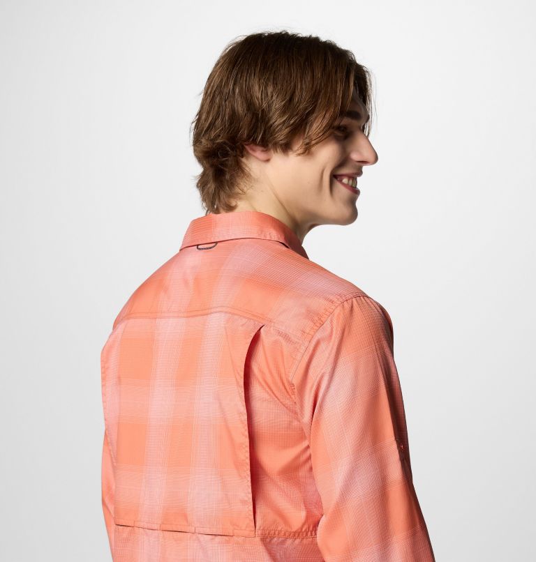 Men's Silver Ridge Utility Lite Plaid Long Sleeve Shirt, Color: Tuscan Large Blur Check, image 6