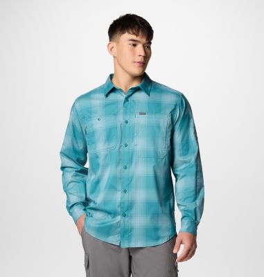 Camisa a cuadros Silver Ridge Utility Lite para hombre, Color: River Blue Large Blur Check, image 1
