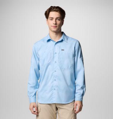 Men's Silver Ridge Utility Lite Plaid Shirt, Color: Ripple Blue Large Blur Check, image 9