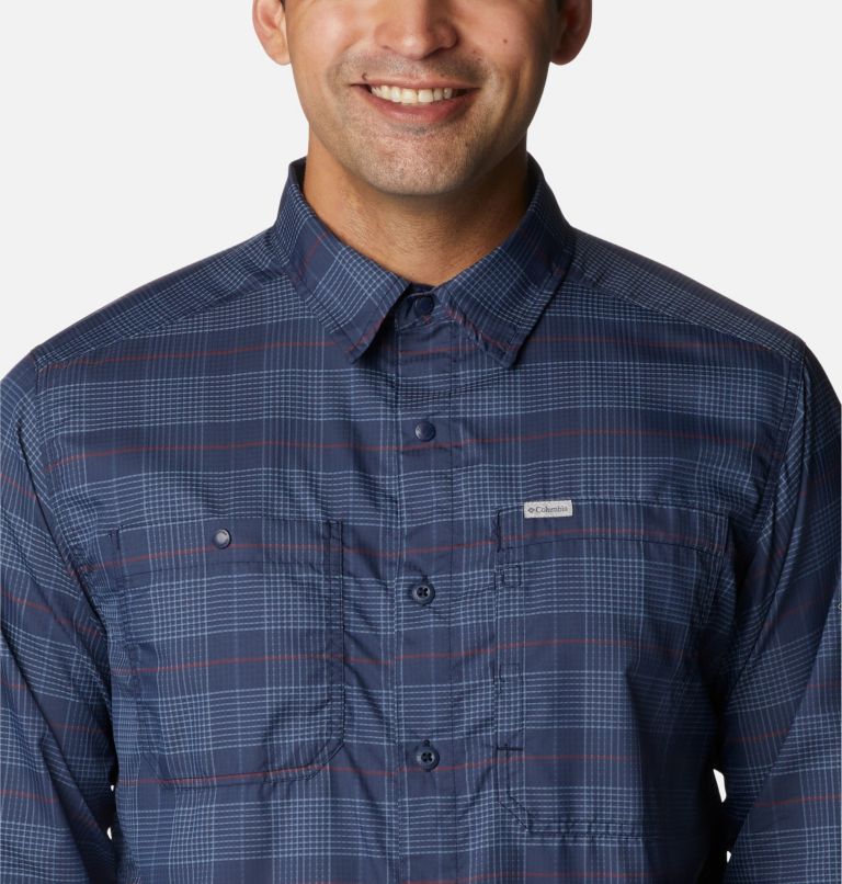 Silver Ridge Utility Lite Plaid LS | 464 | L, Color: Collegiate Navy Trail Crossing Plaid, image 4
