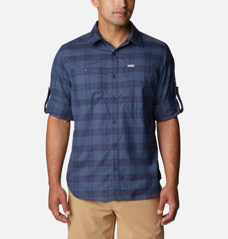 Men's Silver Ridge Utility Lite Plaid Shirt, Color: Collegiate Navy Trail Crossing Plaid, image 6