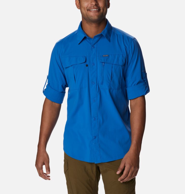 Men's Newton Ridge II Long Sleeve Shirt, Color: Bright Indigo, image 7