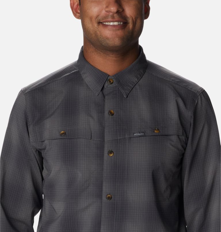 Men's Newton Ridge II Plaid Long Sleeve Shirt, Color: City Grey Soft Ombre, image 4