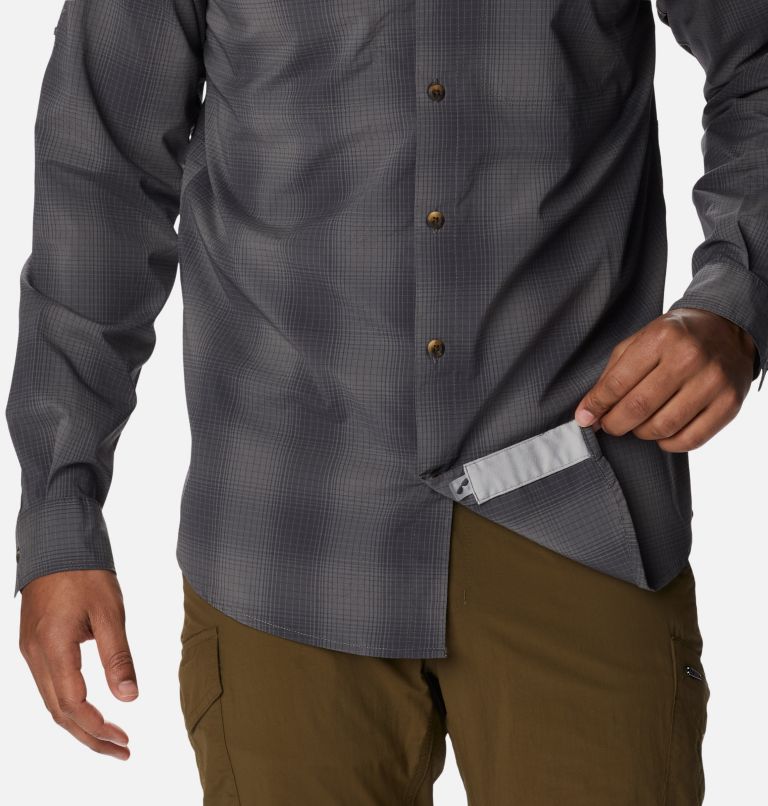 Men's Newton Ridge II Plaid Long Sleeve Shirt, Color: City Grey Soft Ombre, image 6