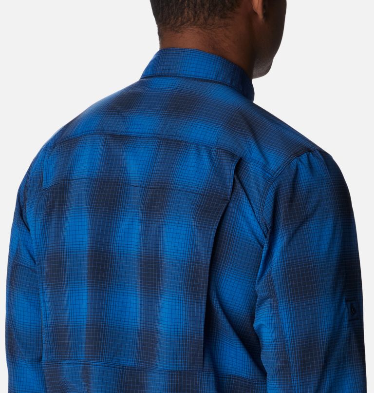 Men's Newton Ridge II Plaid Long Sleeve Shirt, Color: Bright Indigo Soft Ombre, image 5