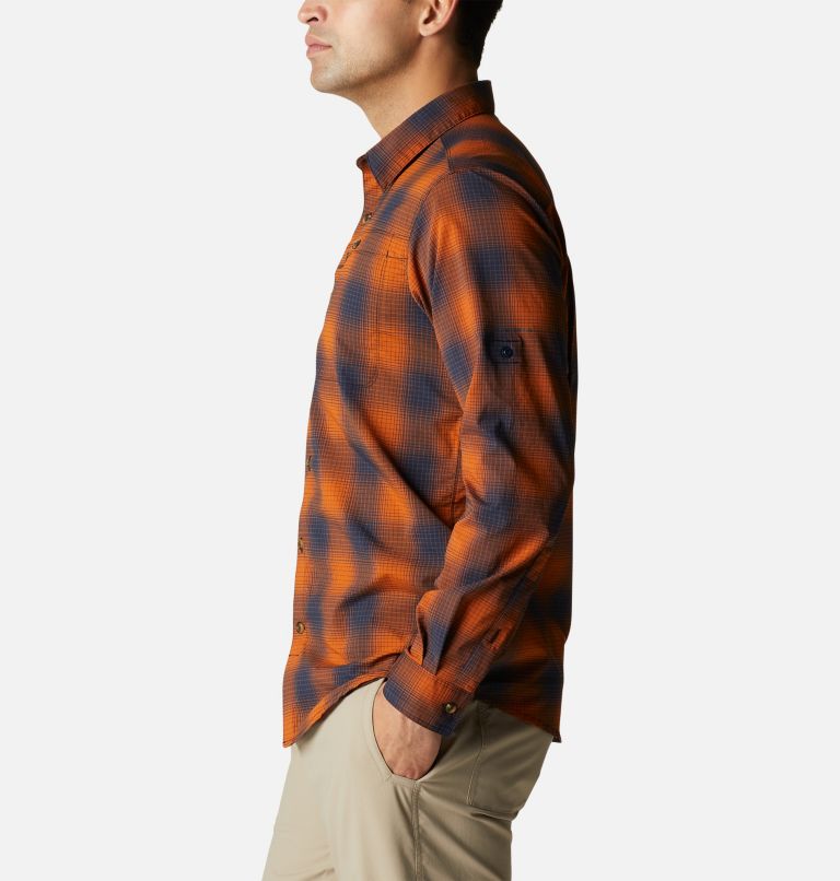 Men's Newton Ridge II Plaid Long Sleeve Shirt, Color: Warm Copper Soft Ombre, image 3