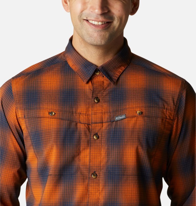 Men's Newton Ridge II Plaid Long Sleeve Shirt, Color: Warm Copper Soft Ombre, image 4