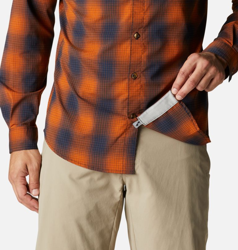 Thumbnail: Men's Newton Ridge II Plaid Long Sleeve Shirt, Color: Warm Copper Soft Ombre, image 7