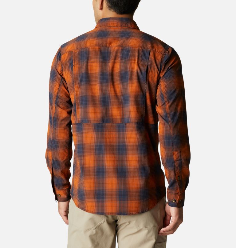 Men's Newton Ridge II Plaid Long Sleeve Shirt, Color: Warm Copper Soft Ombre, image 2