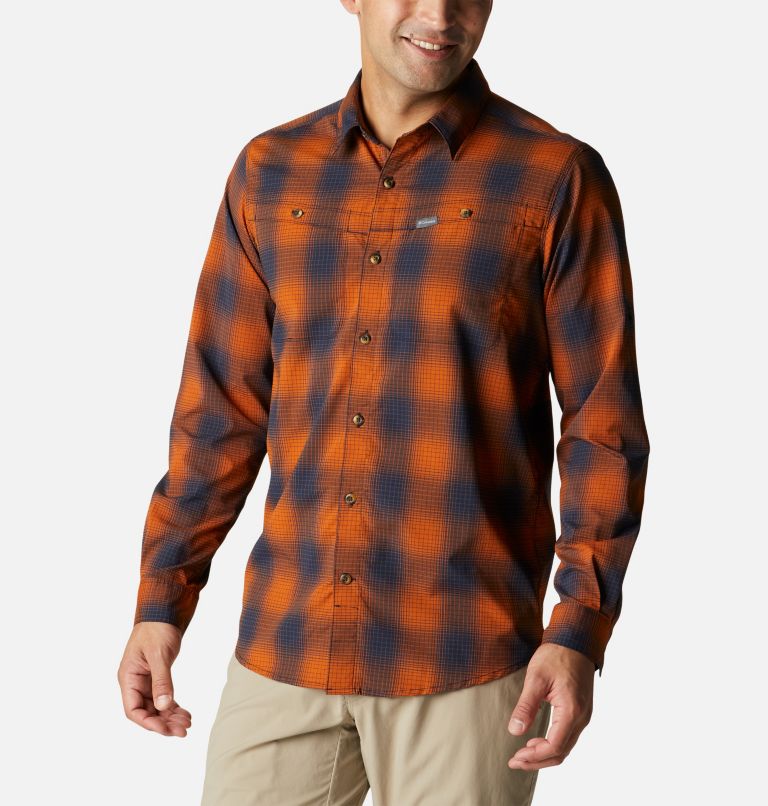 Thumbnail: Men's Newton Ridge II Plaid Long Sleeve Shirt, Color: Warm Copper Soft Ombre, image 1