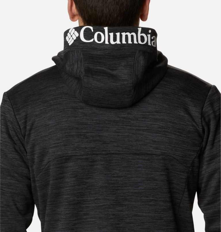 Thumbnail: Polaire à Capuche Demi-zip avec Logo Maxtrail Homme, Color: Black Heather, image 5
