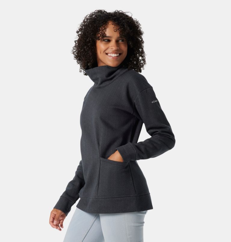 Chandail à col cheminée Columbia Lodge Femme, Color: Black Herringbone, image 3