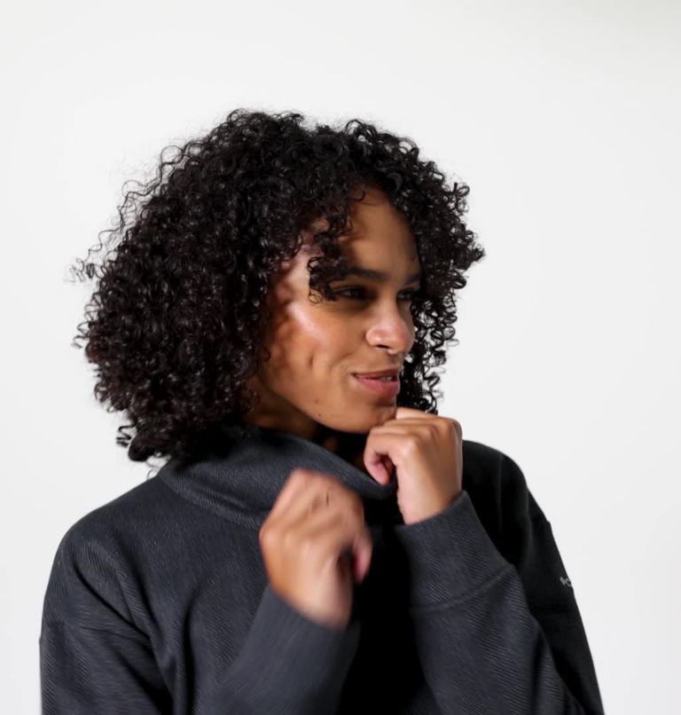 Chandail à col cheminée Columbia Lodge Femme, Color: Black Herringbone
