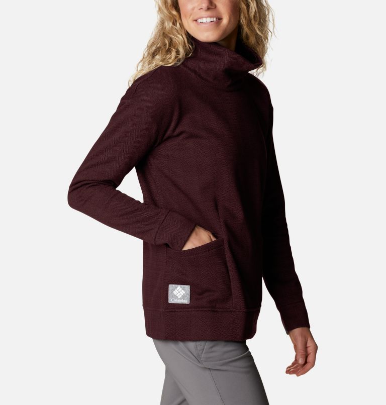 Thumbnail: Women's Columbia Lodge Funnel Pullover, Color: Marionberry Herringbone, image 5
