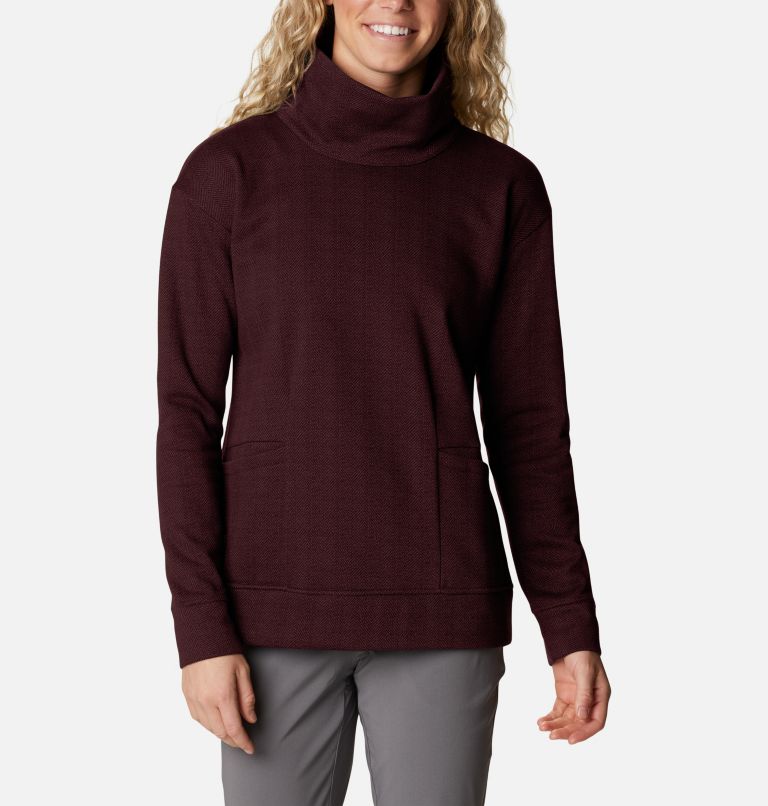 Thumbnail: Columbia Lodge Funnel Pullover | 617 | S, Color: Marionberry Herringbone, image 1