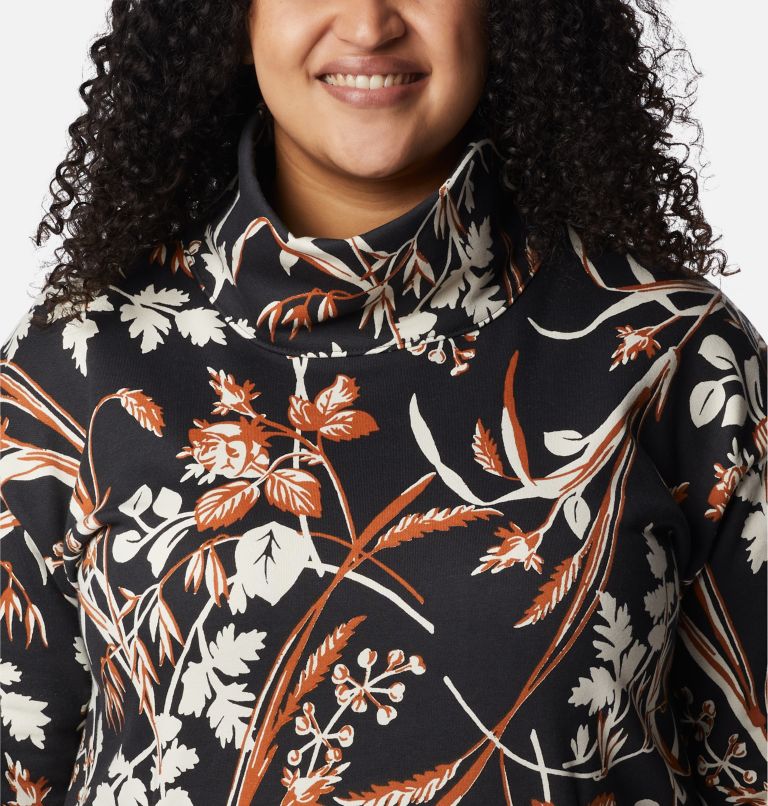 Women's Columbia Lodge Funnel Pullover - Plus Size, Color: Black Fallgrass Print, image 4