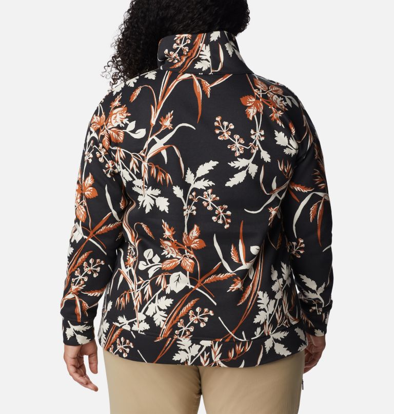 Women's Columbia Lodge Funnel Pullover - Plus Size, Color: Black Fallgrass Print, image 2