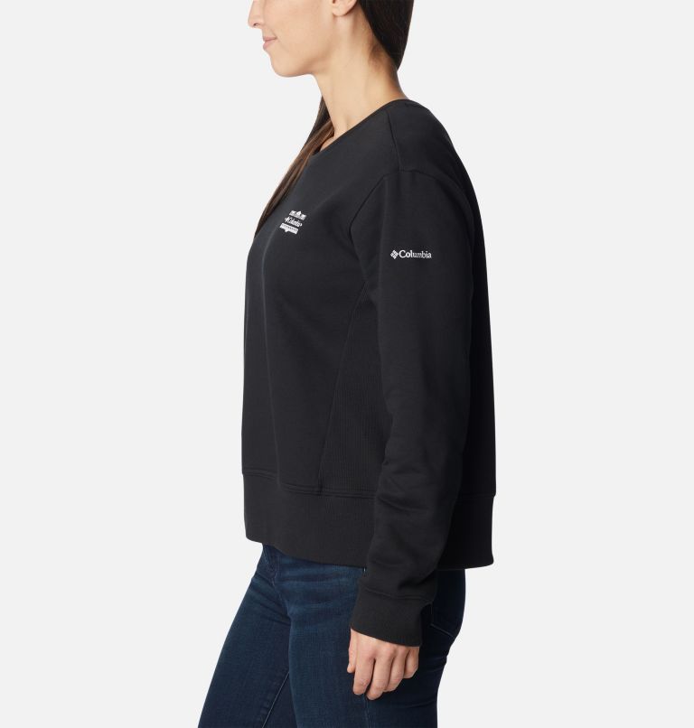 Women's Lodge Crew IV Sweatshirt, Color: Black, Bordered CSC Tonal, image 4