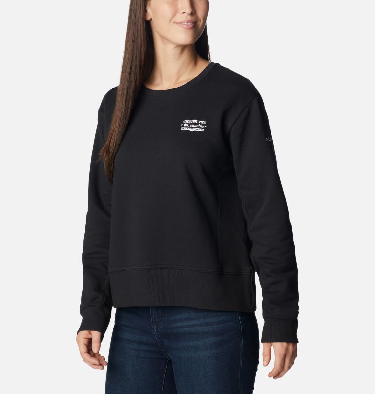 Women's Lodge Crew IV Sweatshirt, Color: Black, Bordered CSC Tonal, image 5
