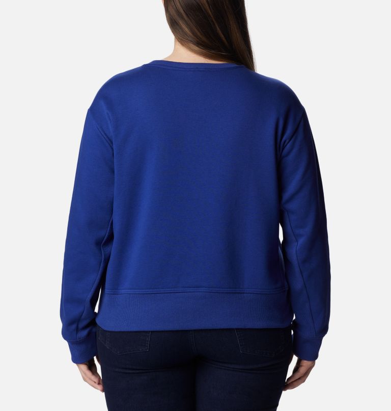 Thumbnail: Women's Columbia Lodge Crew IV Sweatshirt - Plus Size, Color: Dark Sapphire, image 2