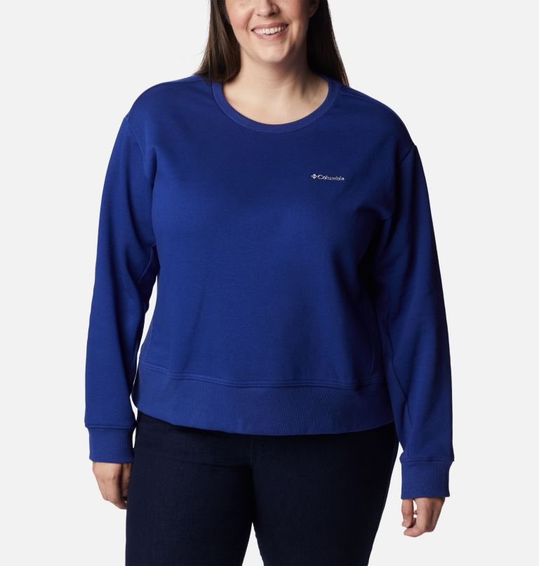 Thumbnail: Women's Columbia Lodge Crew IV Sweatshirt - Plus Size, Color: Dark Sapphire, image 1