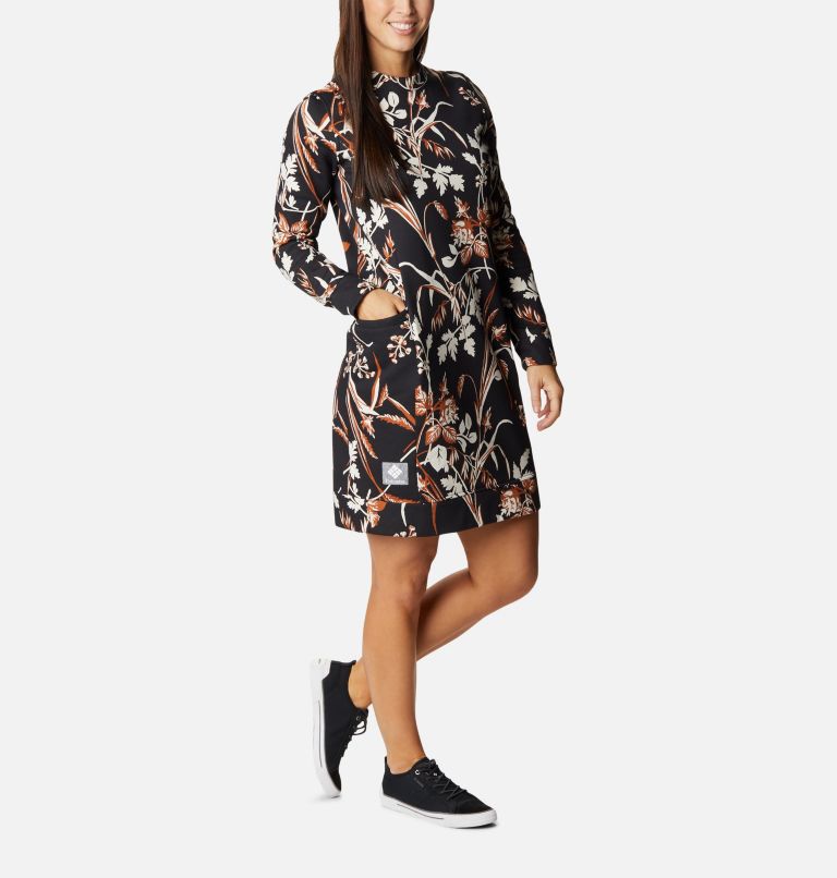 Women's Columbia Lodge Dress, Color: Black Fallgrass Print, image 1