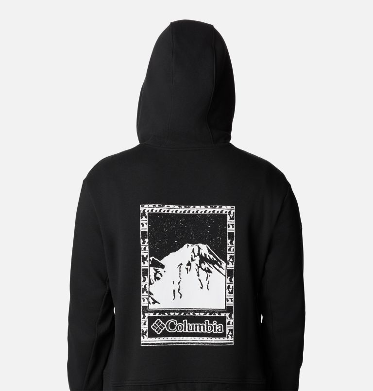 Thumbnail: Women's Columbia Lodge Hoodie, Color: Black, Bordered Beauty Graphic, image 5