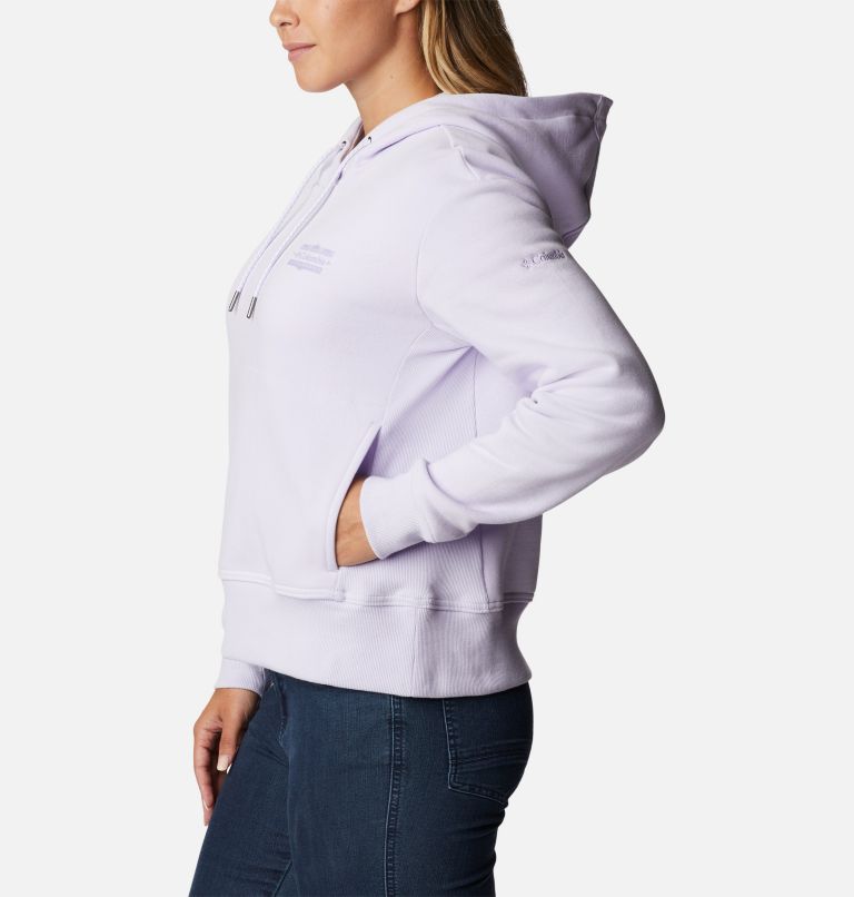 Women's Columbia Lodge Hoodie, Color: Purple Tint, Bordered Beauty Graphic, image 3