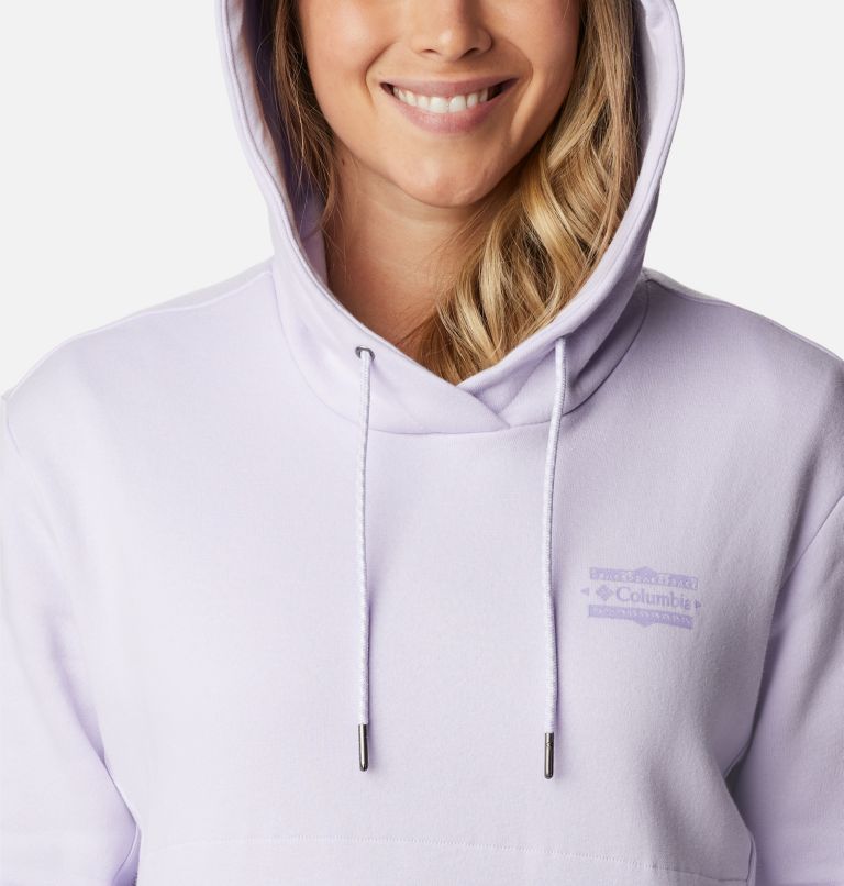 Women's Columbia Lodge Hoodie, Color: Purple Tint, Bordered Beauty Graphic, image 4