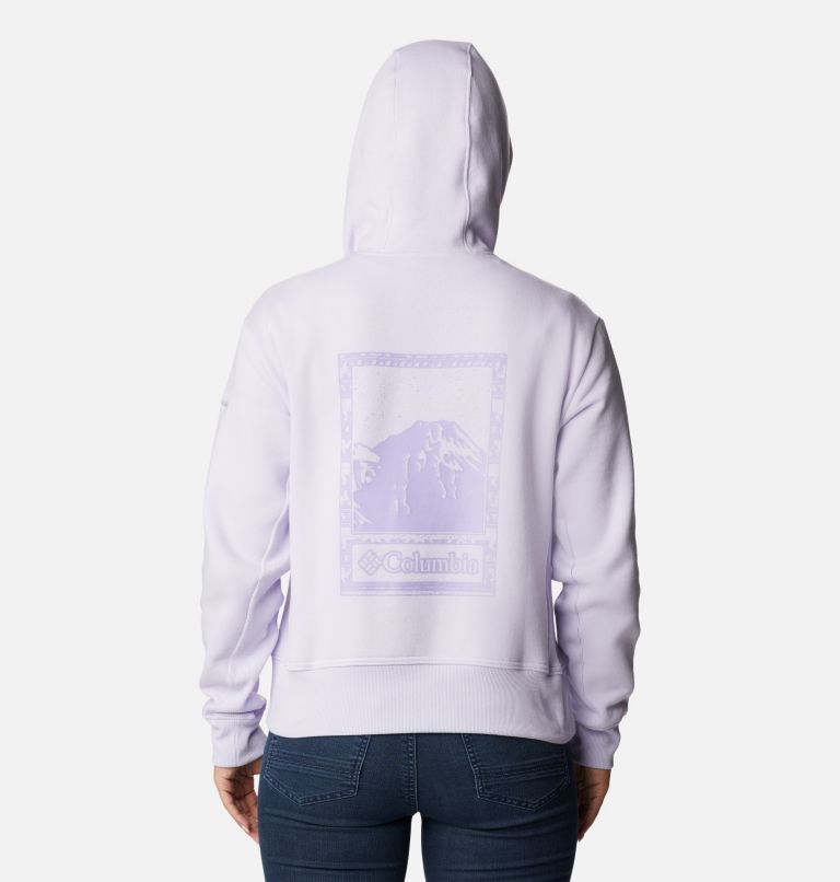 Women's Columbia Lodge Hoodie, Color: Purple Tint, Bordered Beauty Graphic, image 2