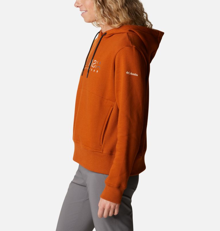 Thumbnail: Women's Columbia Lodge Hoodie, Color: Warm Copper, Columbia Stencil, image 3