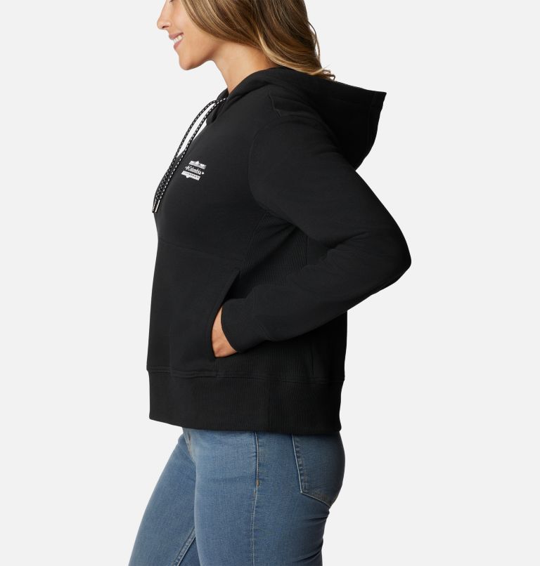 Thumbnail: Women's Columbia Lodge Hoodie - Plus Size, Color: Black, Bordered Beauty Graphic, image 3