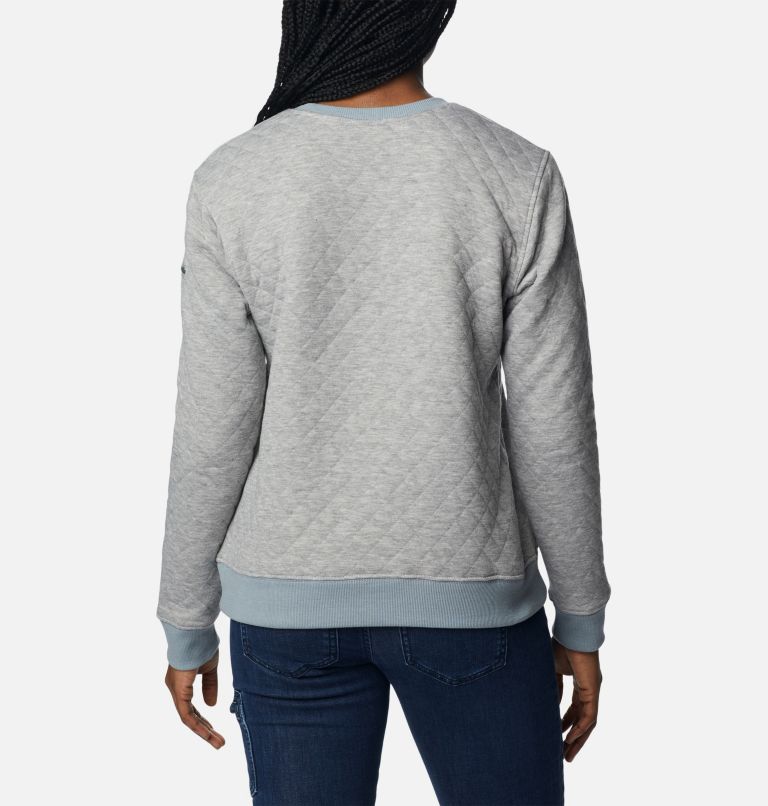 Thumbnail: Women's Columbia Lodge Quilted Crew Sweatshirt, Color: Light Grey Heather, image 2