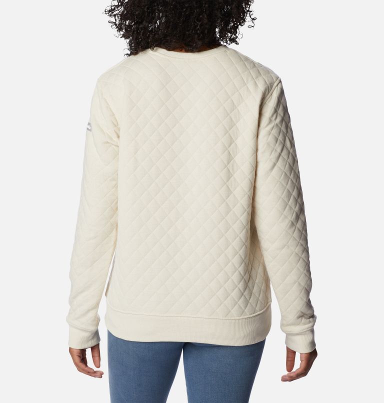 Thumbnail: Women's Columbia Lodge Quilted Crew Sweatshirt, Color: Chalk, image 2