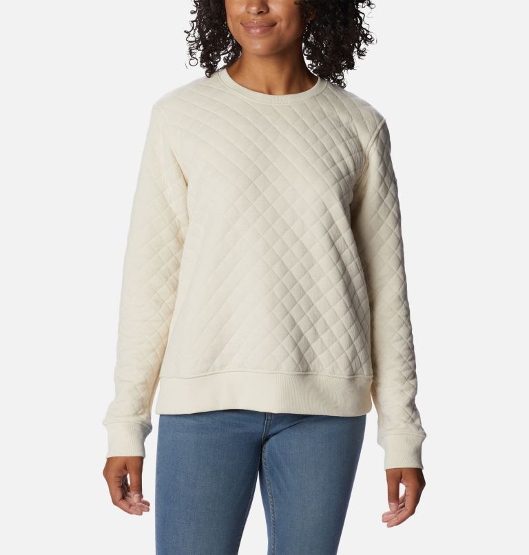 Thumbnail: Women's Columbia Lodge Quilted Crew Sweatshirt, Color: Chalk, image 1