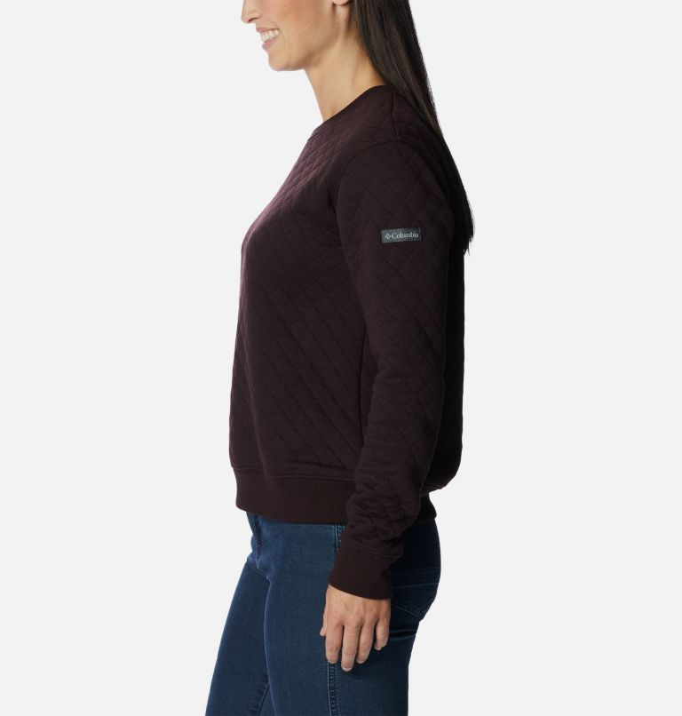 Thumbnail: Women's Columbia Lodge Quilted Crew Sweatshirt, Color: New Cinder, image 3