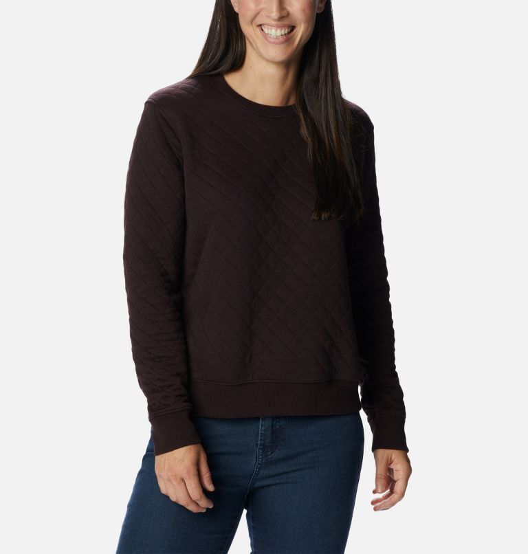 Thumbnail: Women's Columbia Lodge Quilted Crew Sweatshirt, Color: New Cinder, image 5
