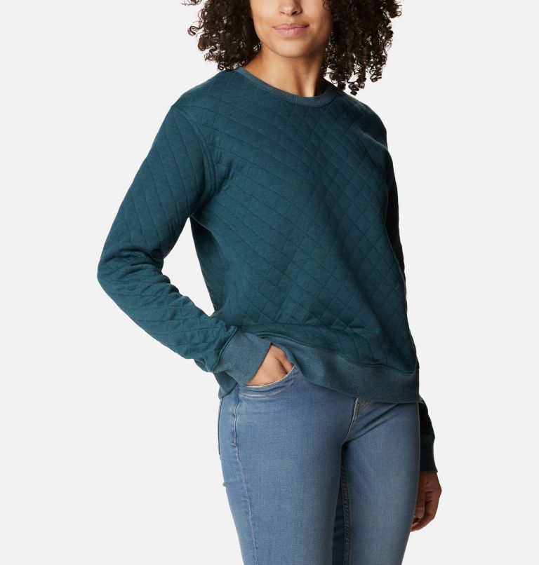 Thumbnail: Women's Columbia Lodge Quilted Crew Sweatshirt, Color: Night Wave, image 5