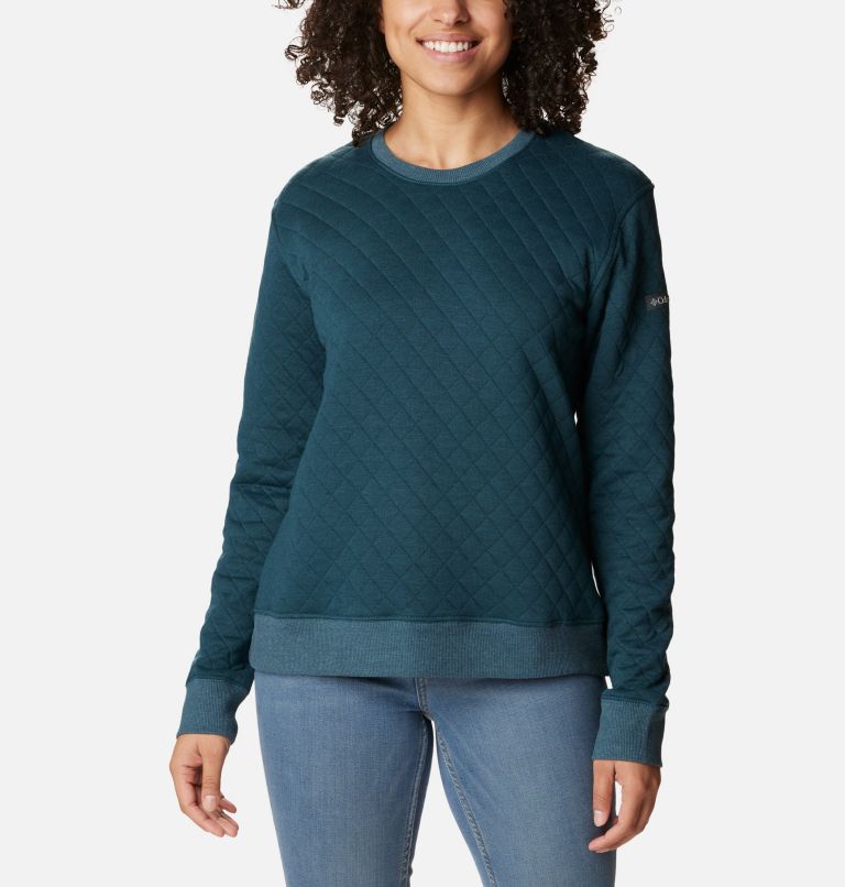 Thumbnail: Women's Columbia Lodge Quilted Crew Sweatshirt, Color: Night Wave, image 1
