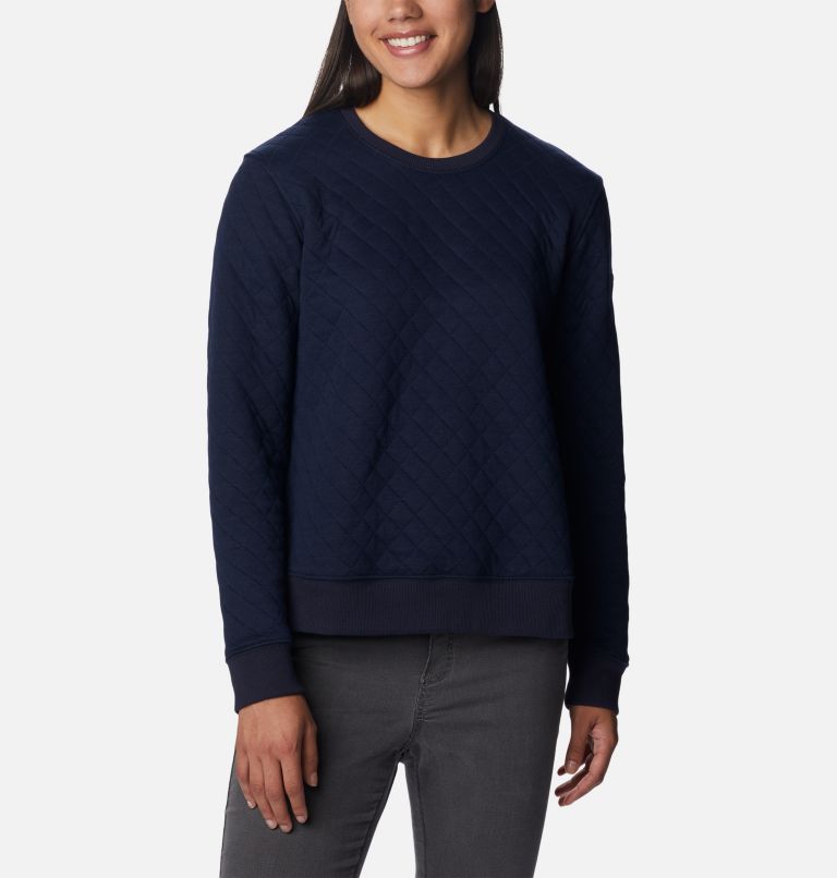 Thumbnail: Women's Columbia Lodge Quilted Crew Sweatshirt, Color: Dark Nocturnal, image 1