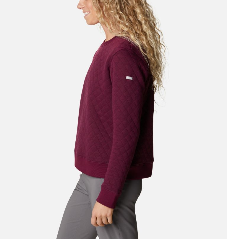 Thumbnail: Women's Lodge Quilted Crew Neck Sweatshirt, Color: Marionberry, image 3