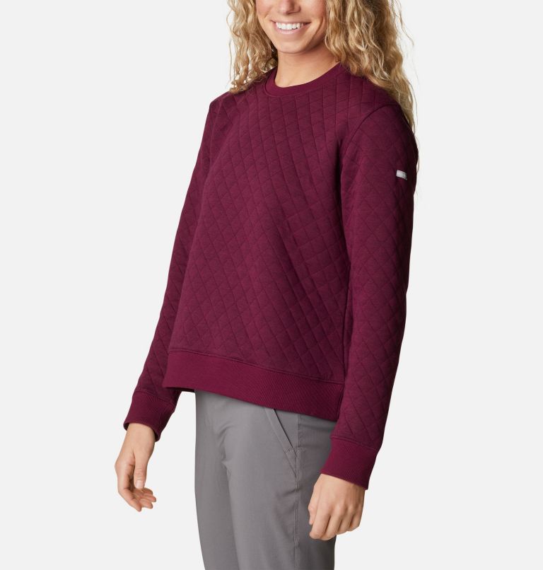 Thumbnail: Women's Columbia Lodge Quilted Crew Sweatshirt, Color: Marionberry, image 5