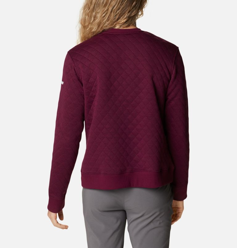 Women's Columbia Lodge Quilted Crew Sweatshirt, Color: Marionberry, image 2