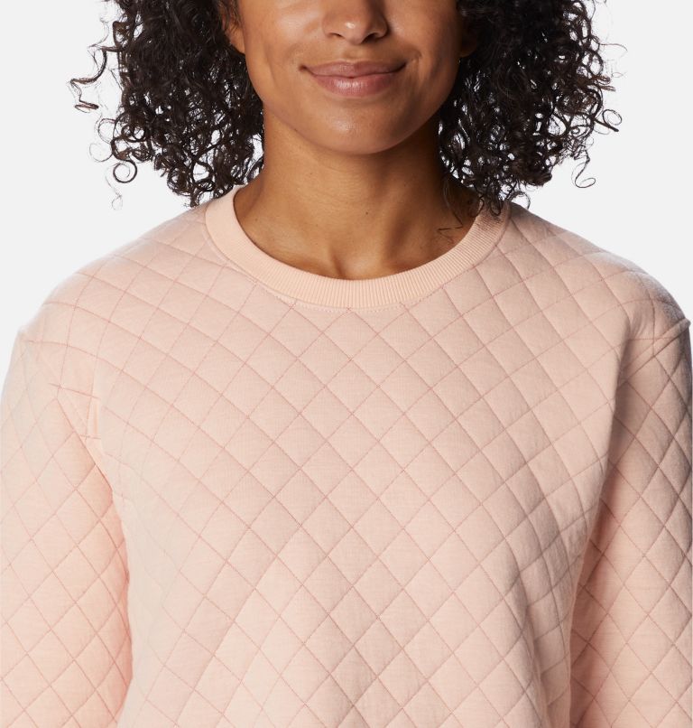 Women's Columbia Lodge Quilted Crew Sweatshirt, Color: Peach Blossom, image 4
