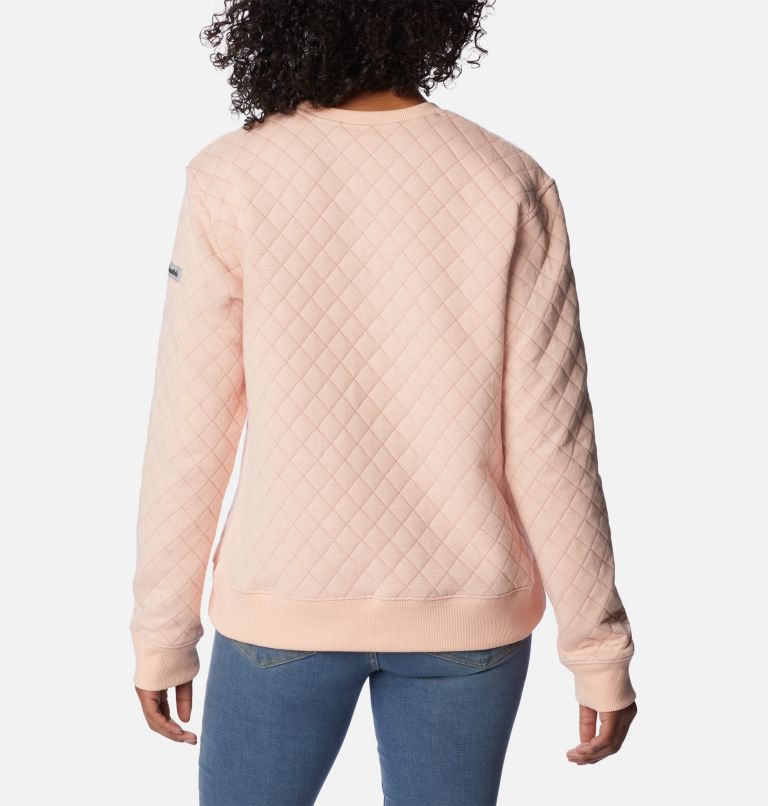 Women's Columbia Lodge Quilted Crew Sweatshirt, Color: Peach Blossom, image 2