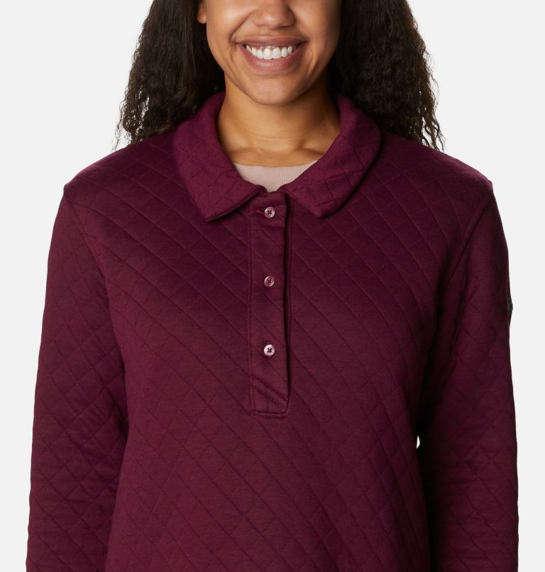 Thumbnail: Women's Columbia Lodge Quilted Polo, Color: Marionberry, image 4