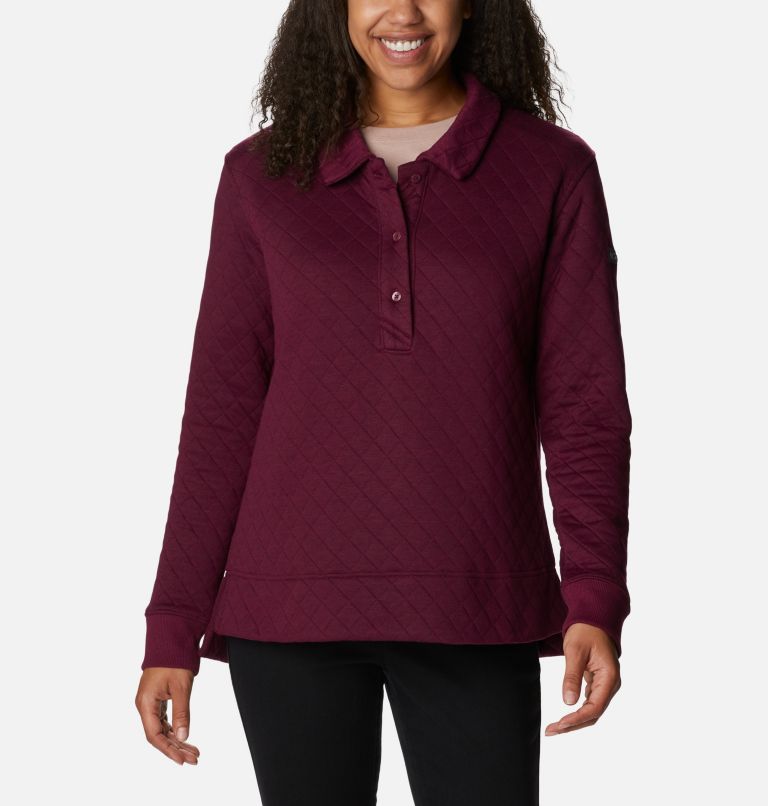 Women's Columbia Lodge Quilted Polo, Color: Marionberry, image 1